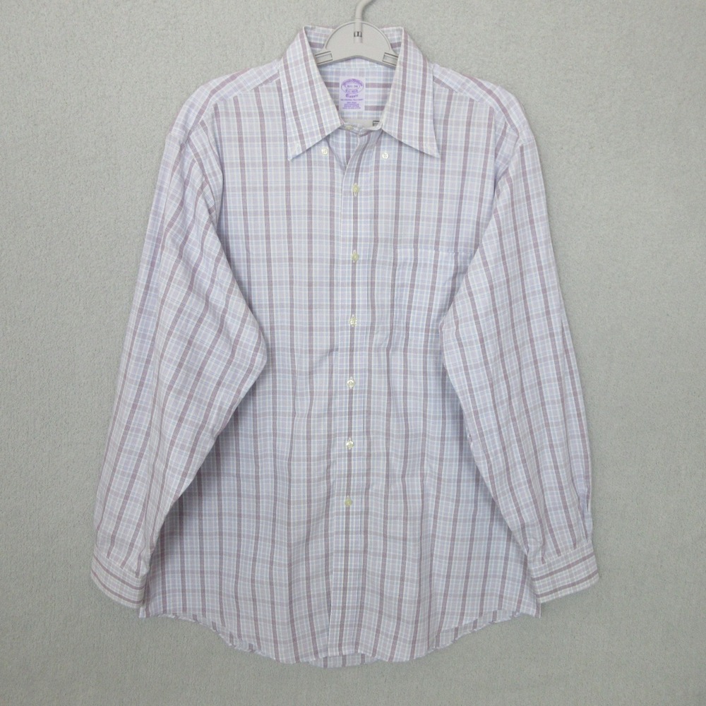 Brooks Brothers Button Down Shirt‎ Classic Fit Plaid 16 1/2-34 Preppy Classic